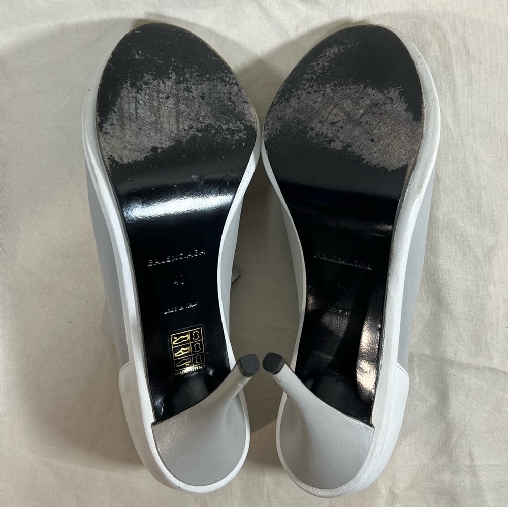 BALENCIAGA Paris Glove Leather Pump Booties Open Toe Two Tone Size 40 US 9 - Picture 7 of 13